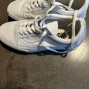 Vans All-White Lace-Up Sneakers